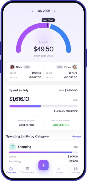 Balance su iPhone: la stessa schermata Overview